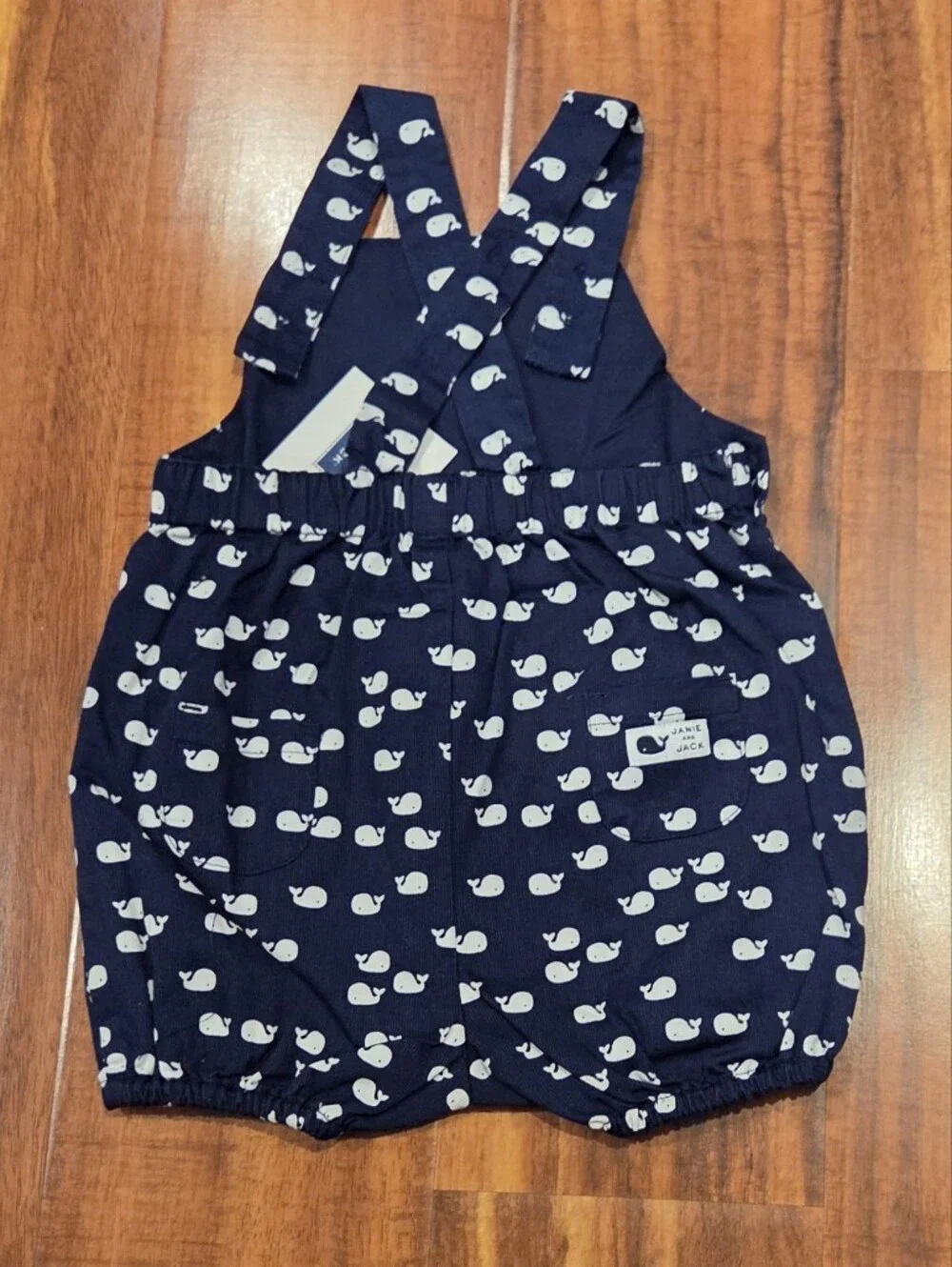 Janie and Jack NWT 3-6 Months Navy Whale Print Shortall, Socks, Bodysuit & Bib